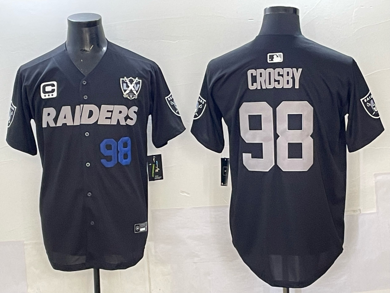 Men Oakland Raiders 98 Crosby black Nike 2025 Limited NFL Jersey 004